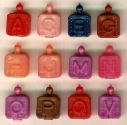 [Square Alphabet Pop Beads in Various Colors]